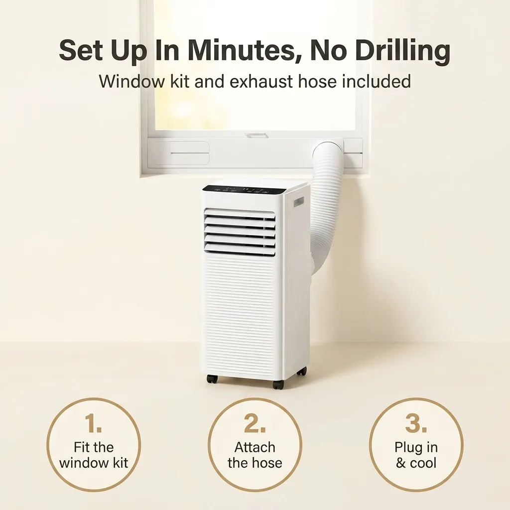 9000 BTU Portable Air Conditioner Dehumidifier Fan