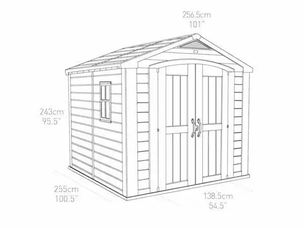 Keter Factor 8×8 Foot Large Resin Outdoor Shed