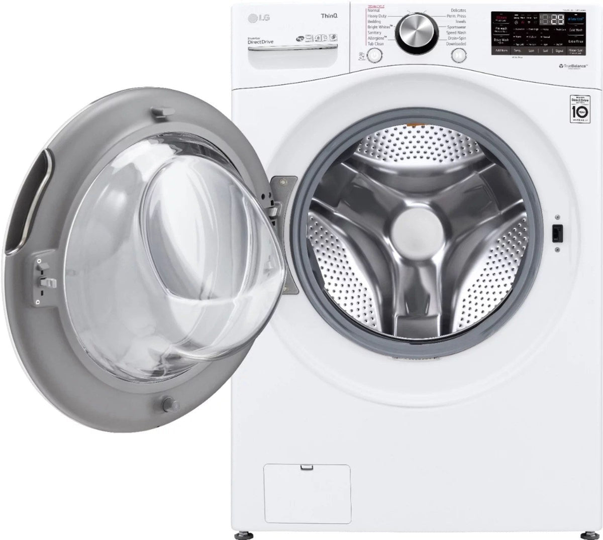 LG – 5.0 Cu. Ft. High-Efficiency Stackable Smart Front Load Washer with Steam and Built-In Intelligence – White
