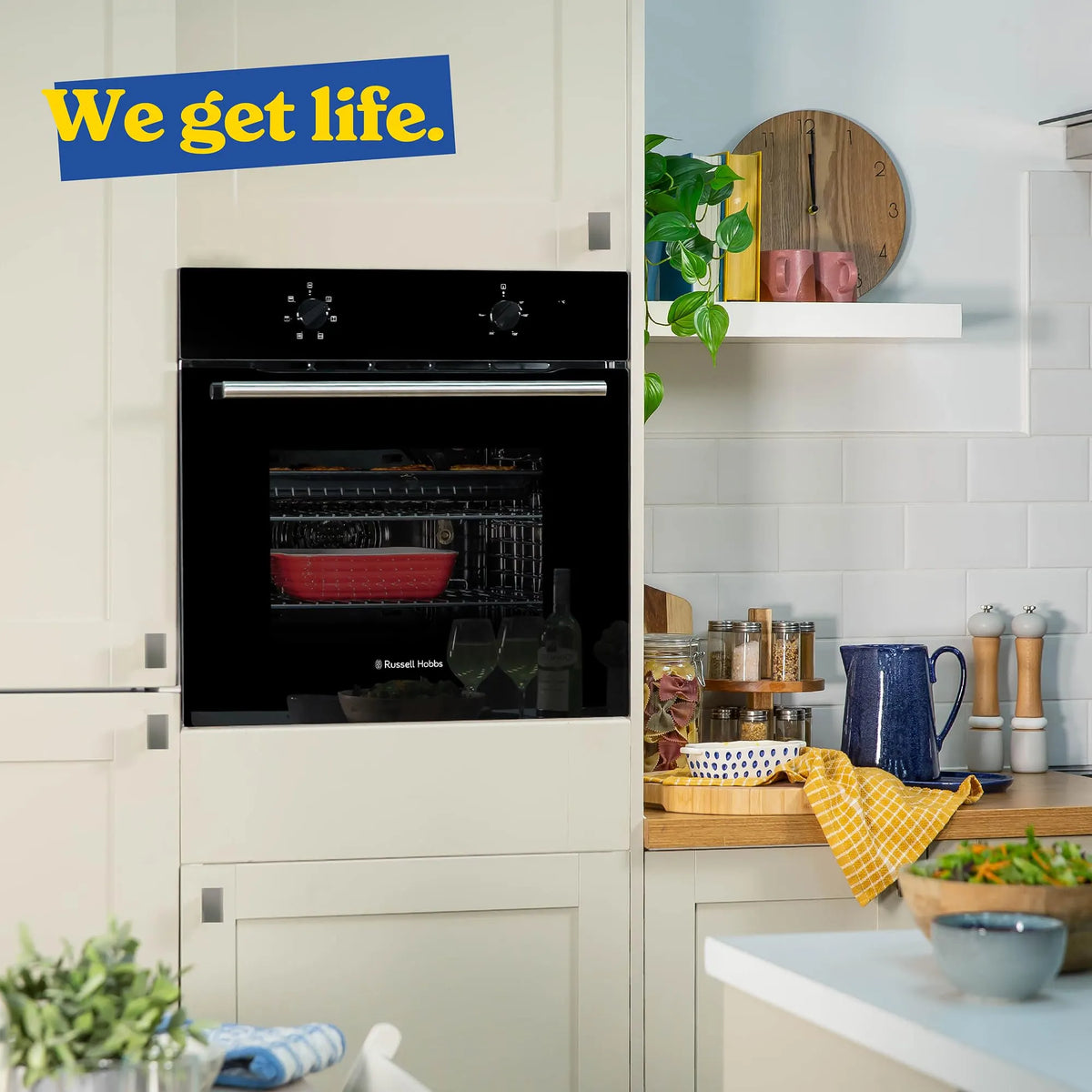 Russell Hobbs Built-In Electric Fan Oven 70L 60cm with Grill Black