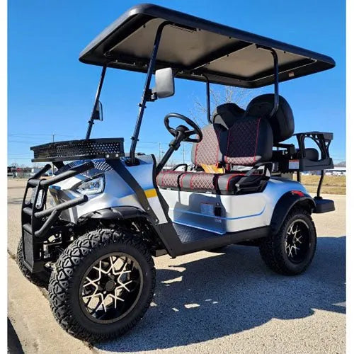 48V Electric Golf Cart 4 Seater Lifted Renegade+ Edition Utility Golf UTV Compare To Coleman Kandi 4p – Silver