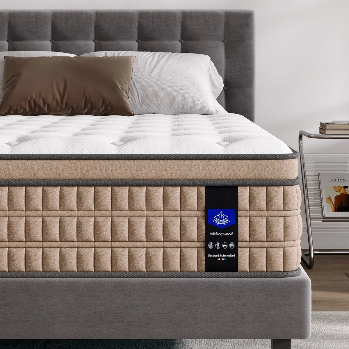 14″ King Mattress Hotel Collection Hybrid Mattress With Gel Memory Foam & Pocket Springs