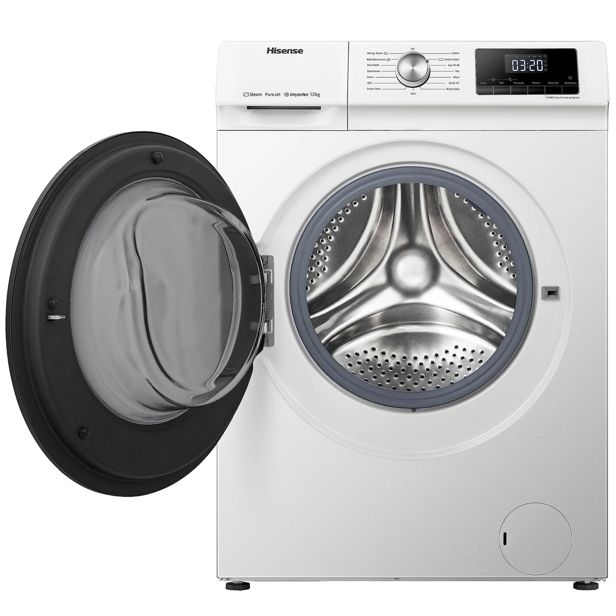 Front Load Washing Machine 12kg Inverter 15 Programs 1400rpm White Energy Class A