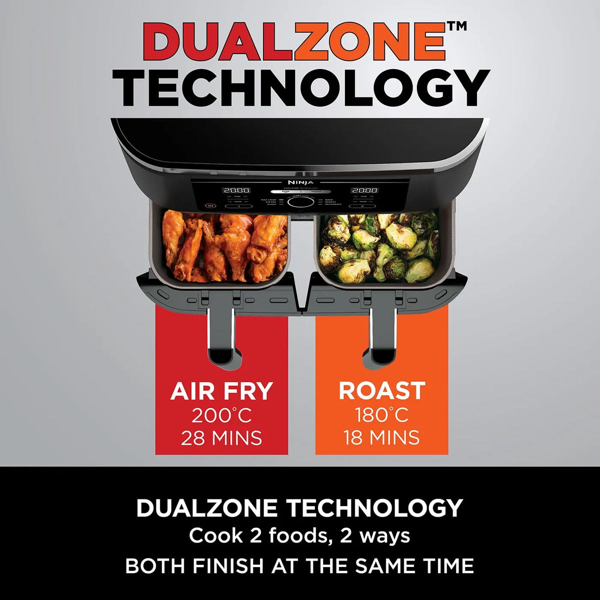 Ninja Foodi Dual Zone Dual Air Fryer 7.6L 6-in-1