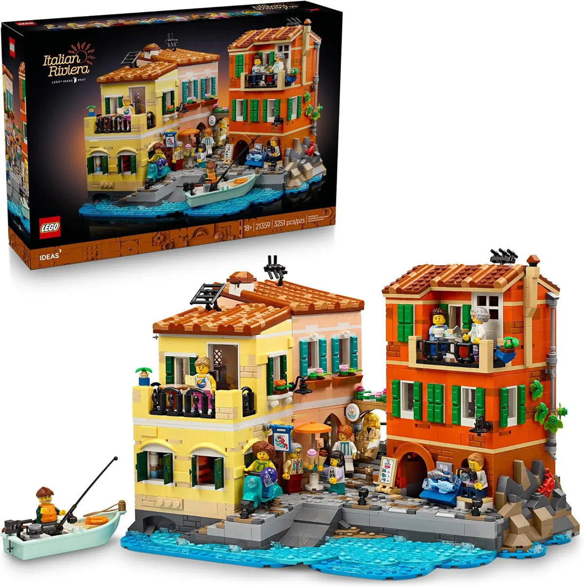 LEGO Ideas Italian Riviera Building Set – DIY Home & Office Decor for Men & Women