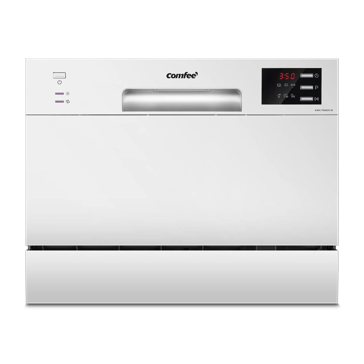 COMFEE' Table Top Dishwasher, 6 Place Settings, LED Display, 47dB, White