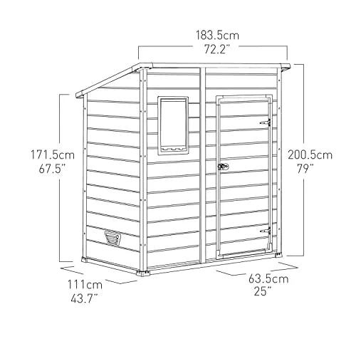 Keter Manor Single Door Garden Shed - Wood Effect Beige