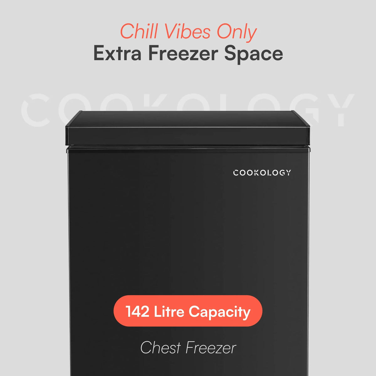 Cookology 142L Freestanding Chest Freezer, Black