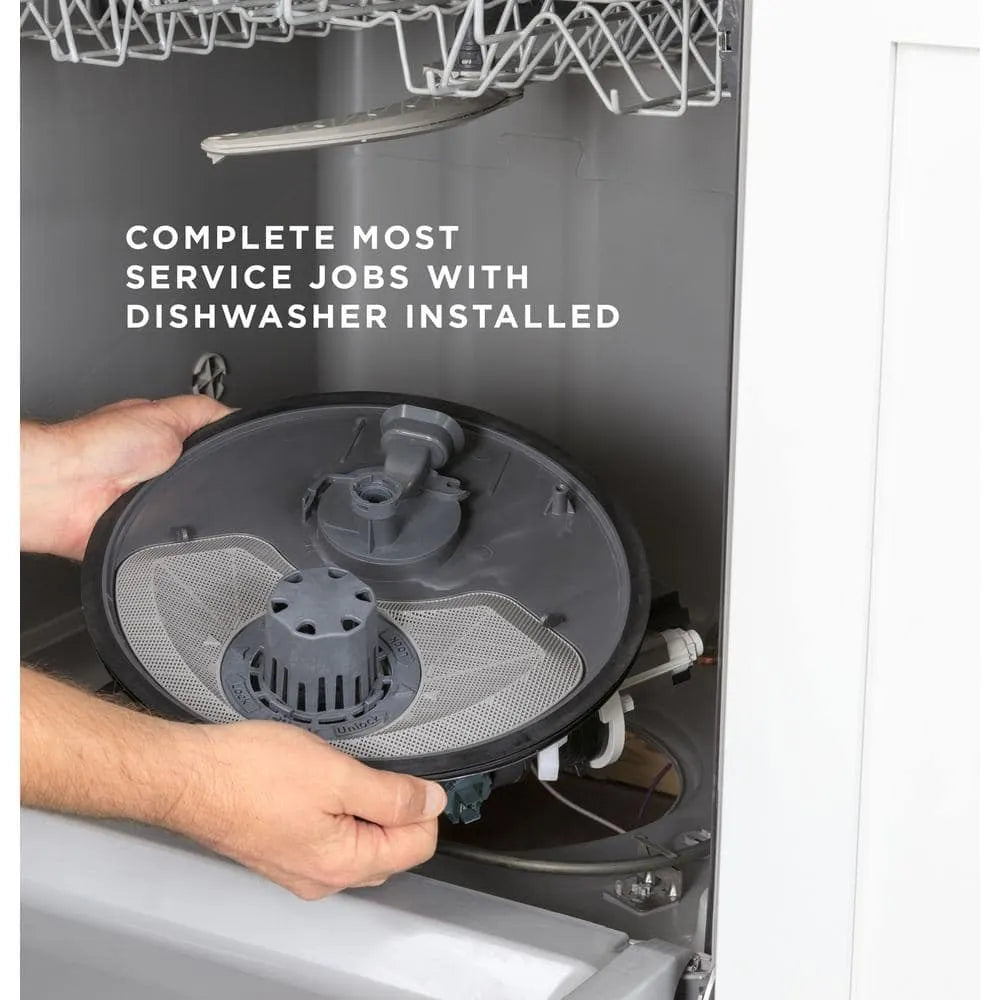GE 24 in. White Front Control Built-In Tall Tub Dishwasher with 60dBA, ENERGY STAR
