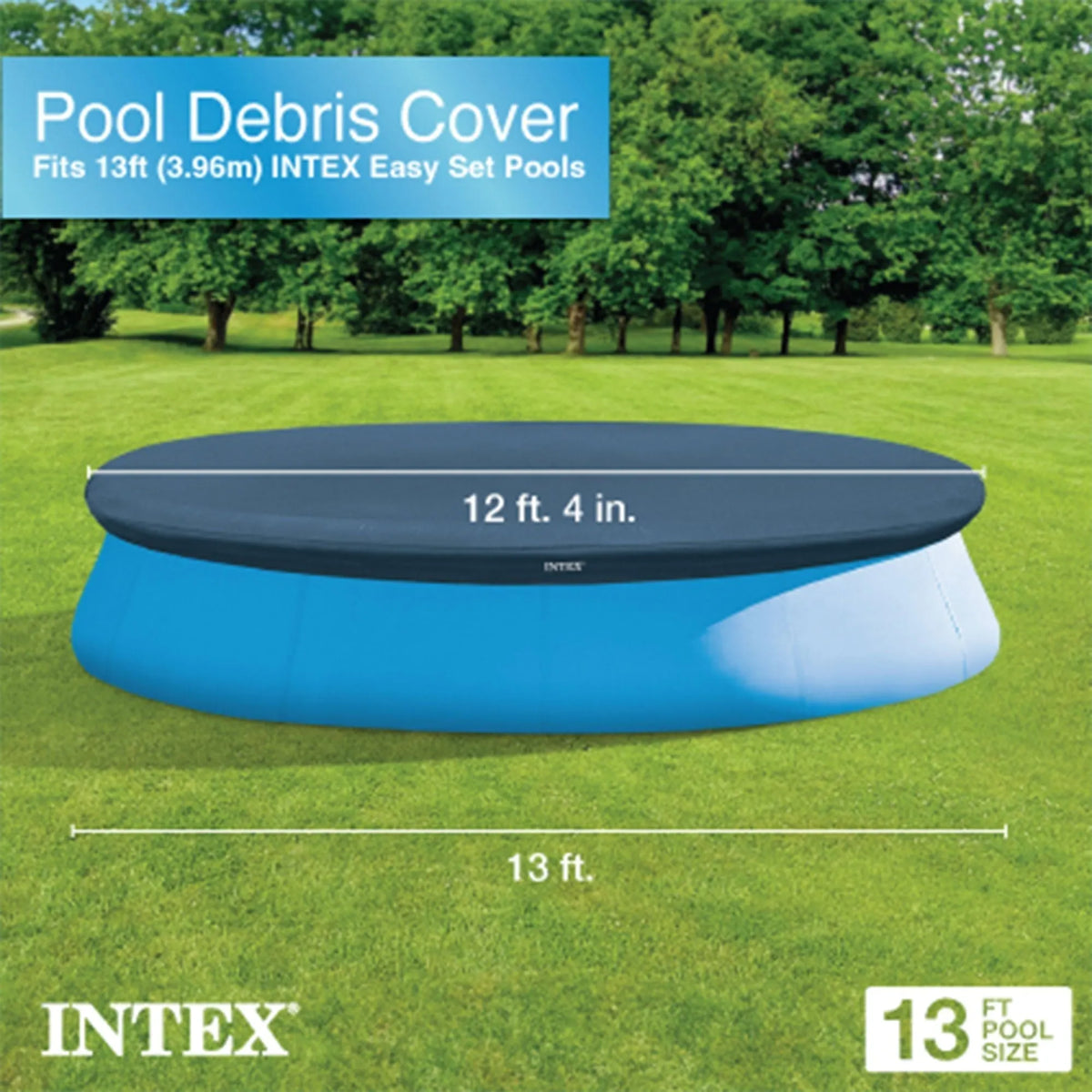 Intex 12′ x 30″ Metal Frame Round Swimming Pool w/ Filter Pump & 13′ Pool Cover