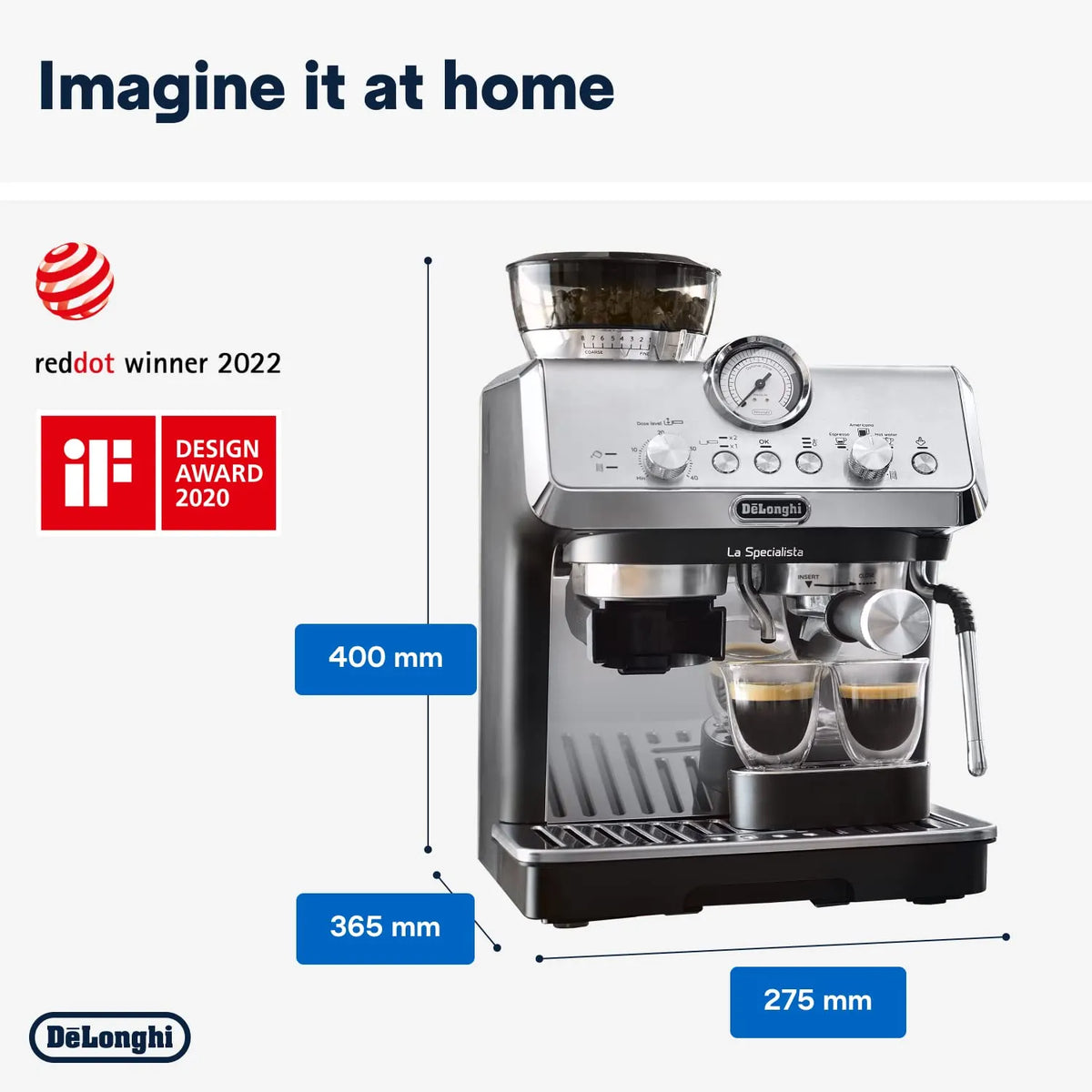 De'Longhi La Specialista Metal Barista Pump Espresso Machine