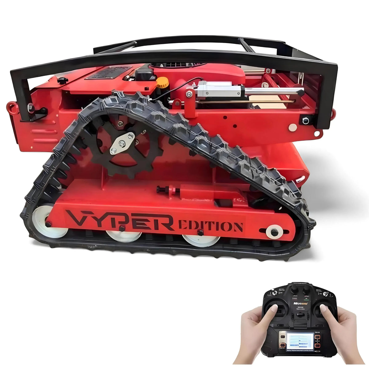 DareDevil Mower – Remote Controlled 200m Remote Distance| 50° Slope Capability | Hybrid Self-Charging Dual Battery | Brushless Motors | Zero Turn | Adjustable Cutting Deck