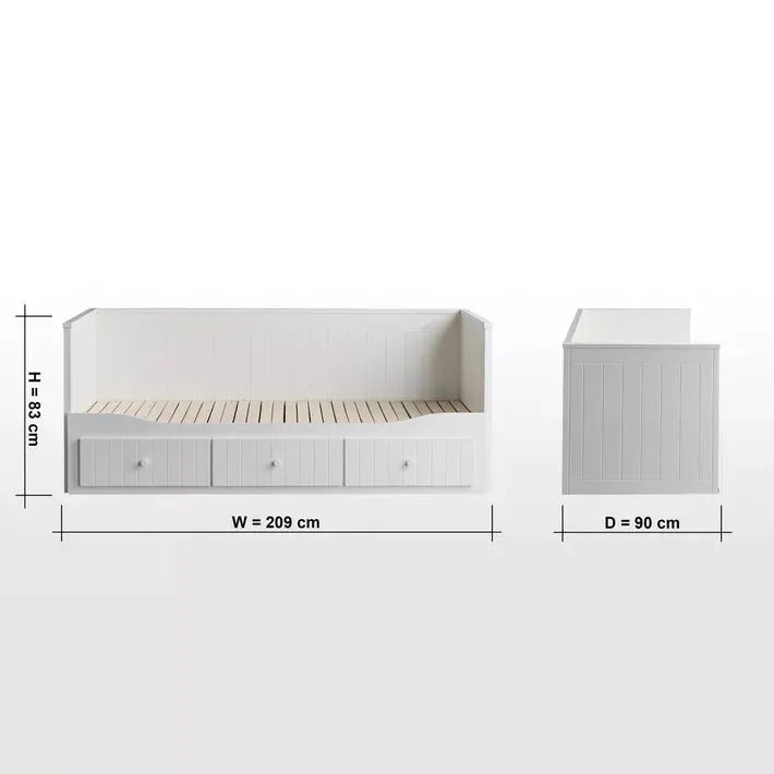 Taylor Extendable Daybed with Mattress and Storage – 80-160×200 cm