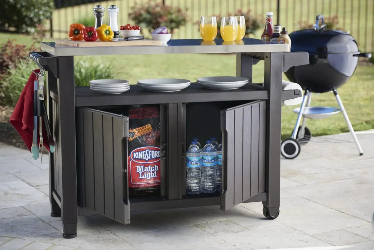 Keter Unity XL BBQ Side Table 134x51.7x89.6 cm Grey