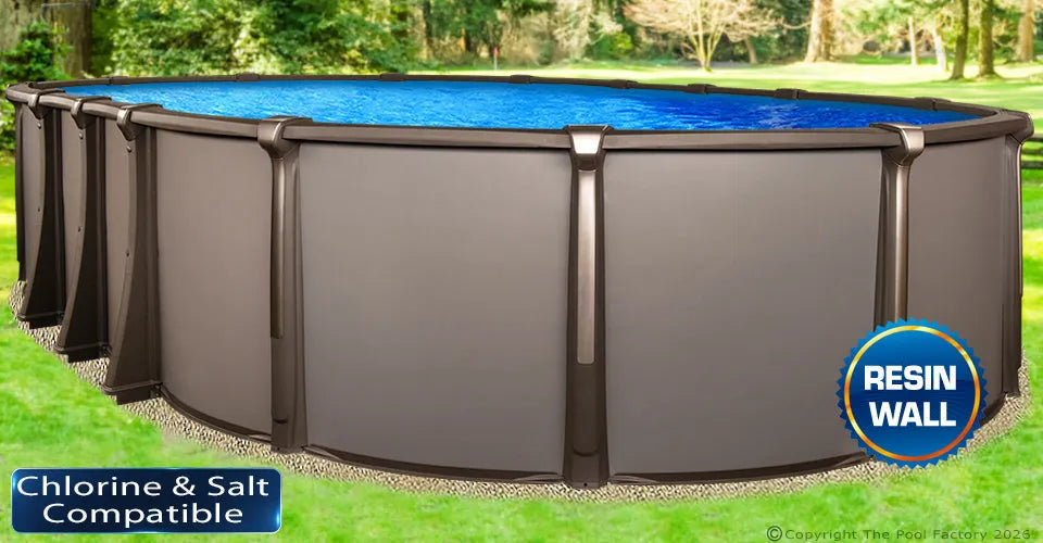 18’x40’x54″ Saltwater Defender Oval Pool with Resin Wall