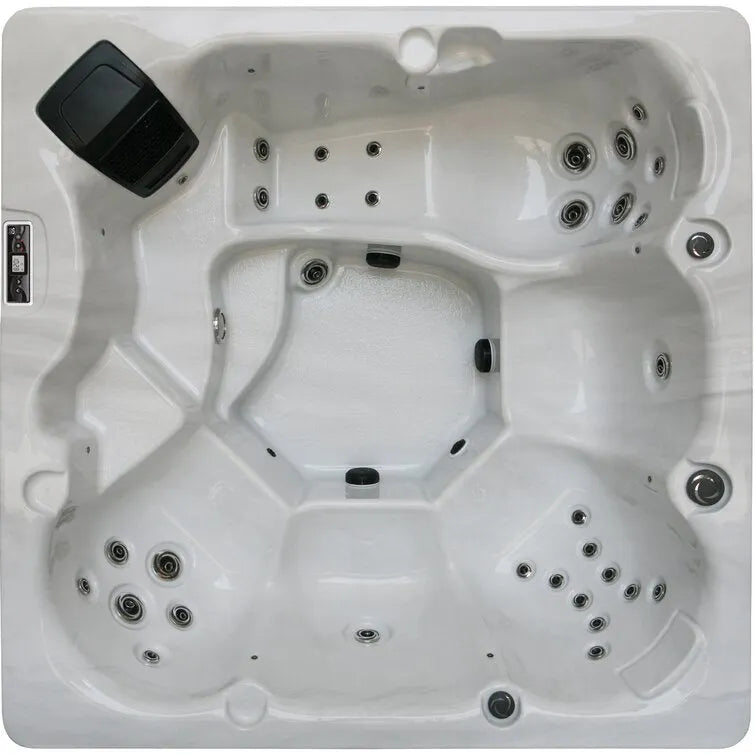 WSINC 5 – Person 32 – Jet Acrylic Square Hot Tub with Ozonator in Grey Oak