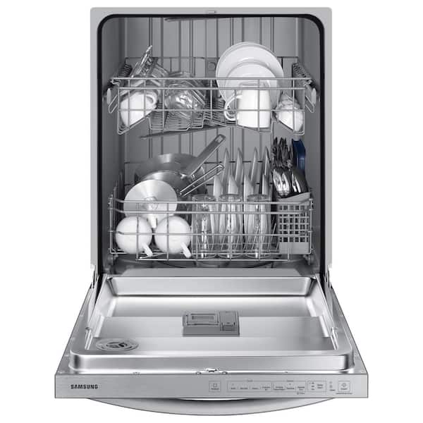 Samsung 24 in. Top Control Tall Tub Dishwasher in Stainless Steel with Stainless Steel Interior Door, 55 dBA