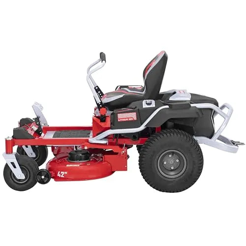 Craftsman 56V MAX* 42″ Brushless Zero-Turn Lawn Mower with 60Ah Battery, Electric Lawn Tractor with Eco Mode, Quick Lift Assist, and LED Headlights, Red/Black