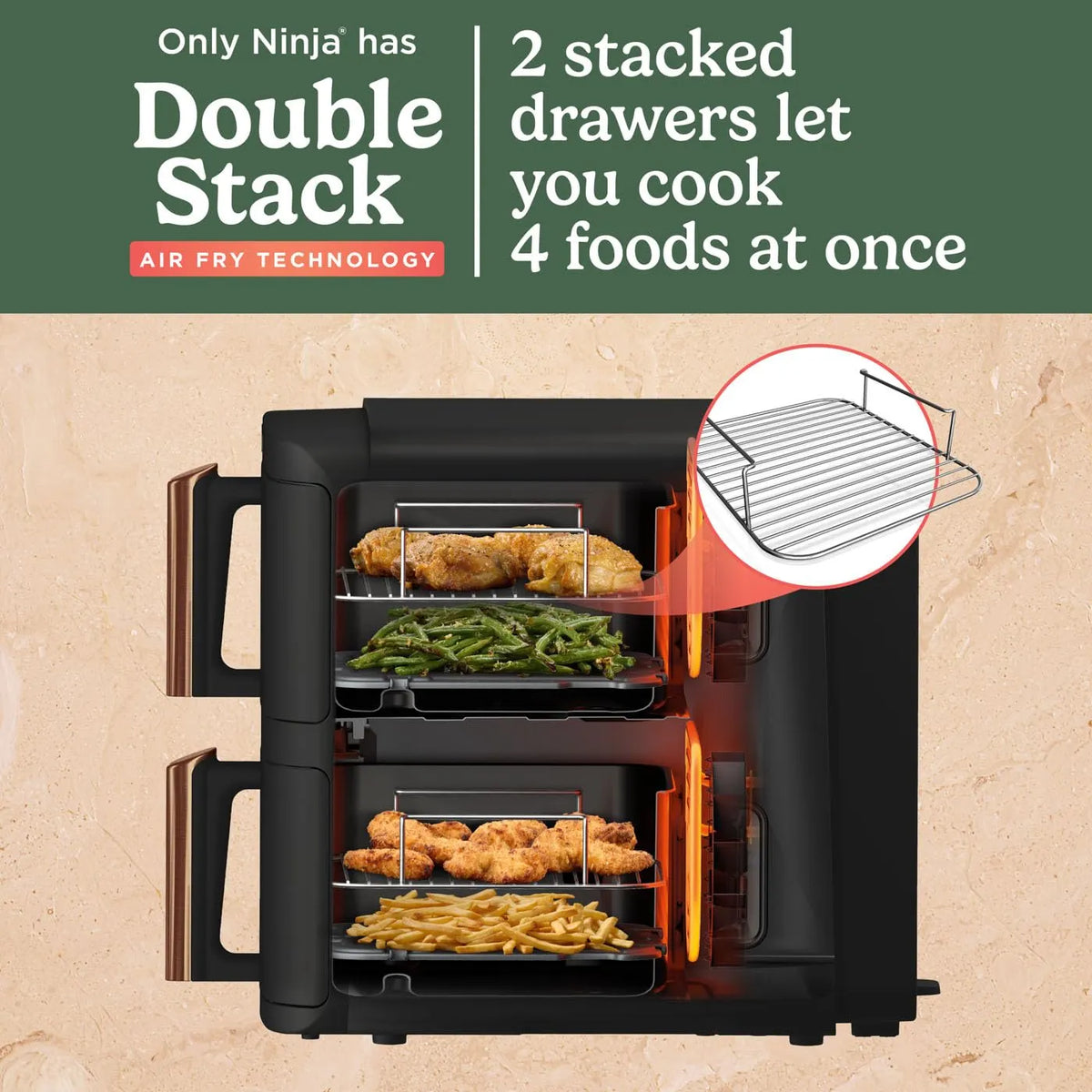 Ninja Double Stack XL Vertical Dual Air Fryer 4 Levels
