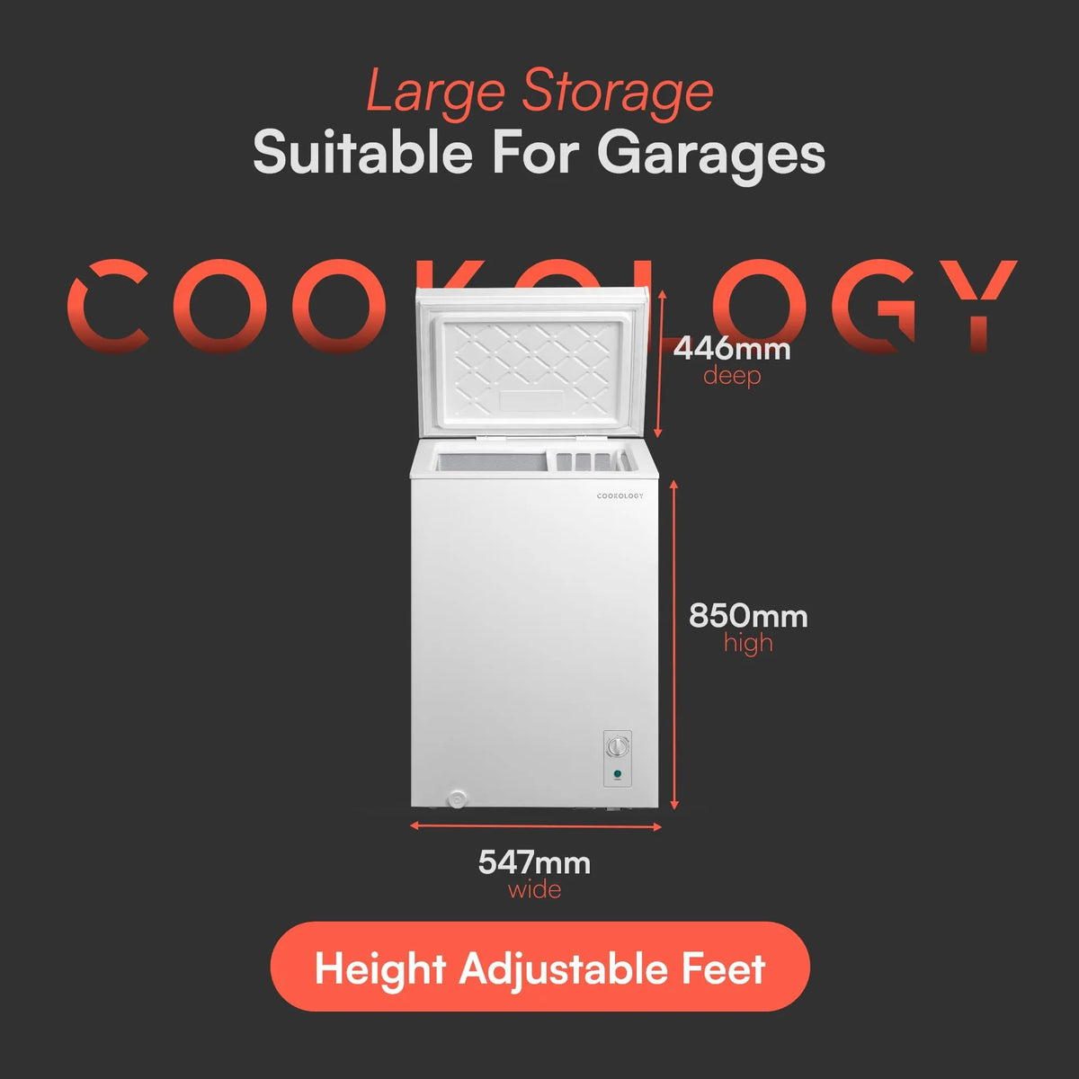 Cookology 99L Freestanding Chest Freezer, White