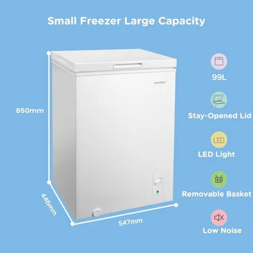 COMFEE' 99L Freestanding Chest Freezer, Convertible, White