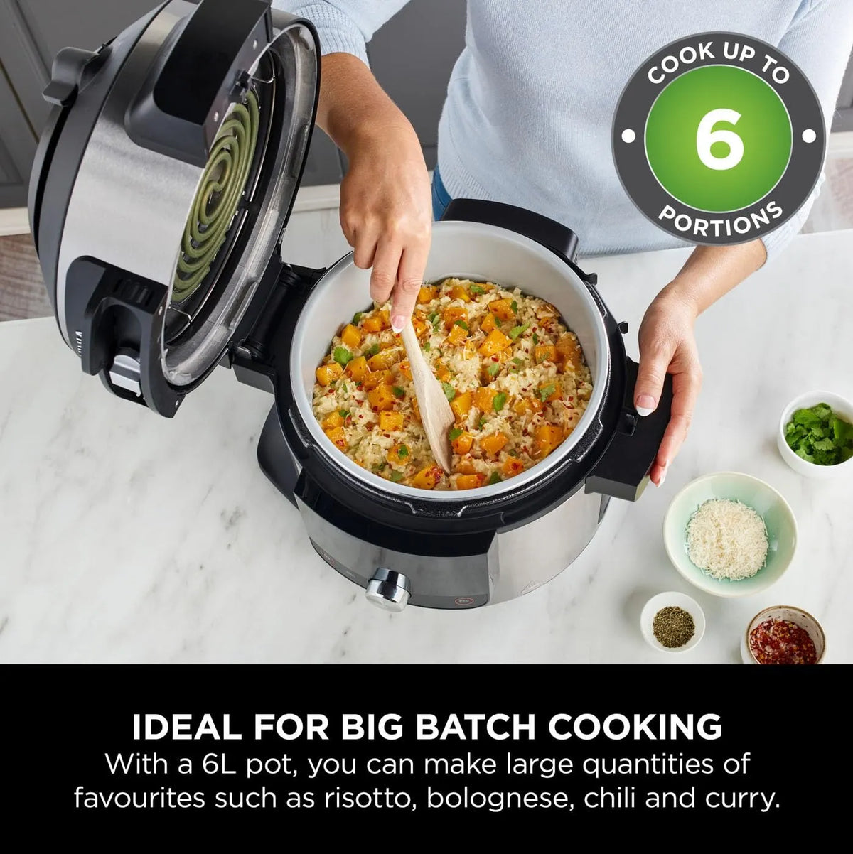 Ninja Foodi SmartLid 11-in-1 Pressure Cooker & Air Fryer Multi-Cooker 6L
