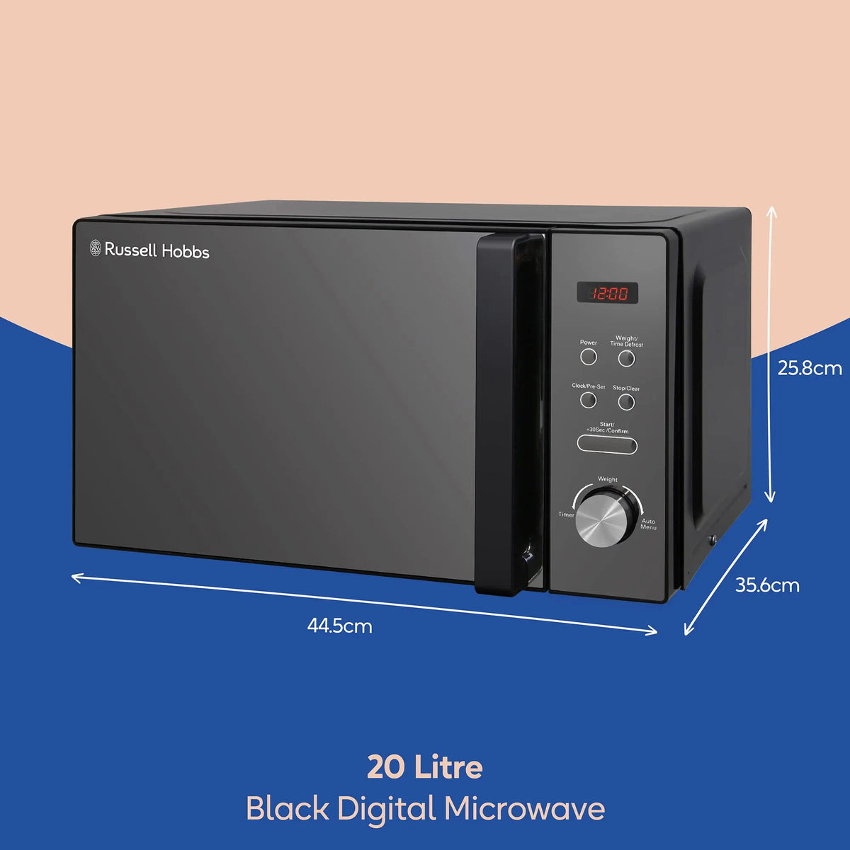 Russell Hobbs Digital Microwave 20L 800W Black 5 Power Levels