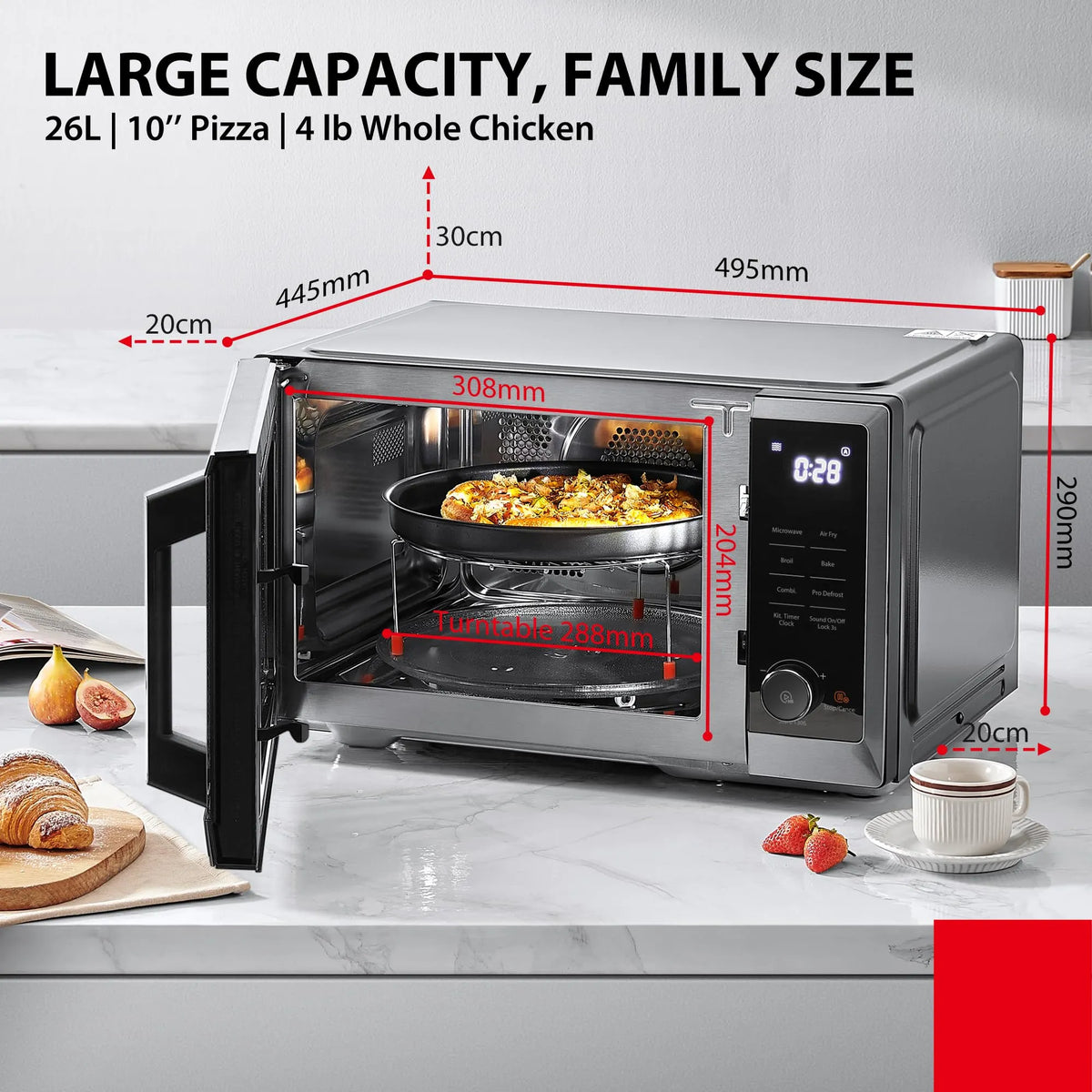 Toshiba 5-in-1 Air Fry Countertop Microwave Oven 26 L