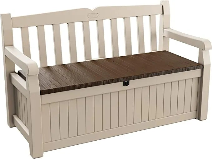 Keter Eden 265L Storage Bench - Beige and Brown
