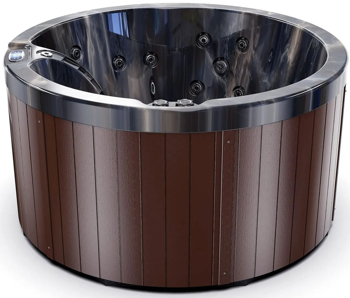 Luxuria Spas 5 – Person 39 – Jet Acrylic Rectangular Round Hot Tub with Ozonator in Mocha