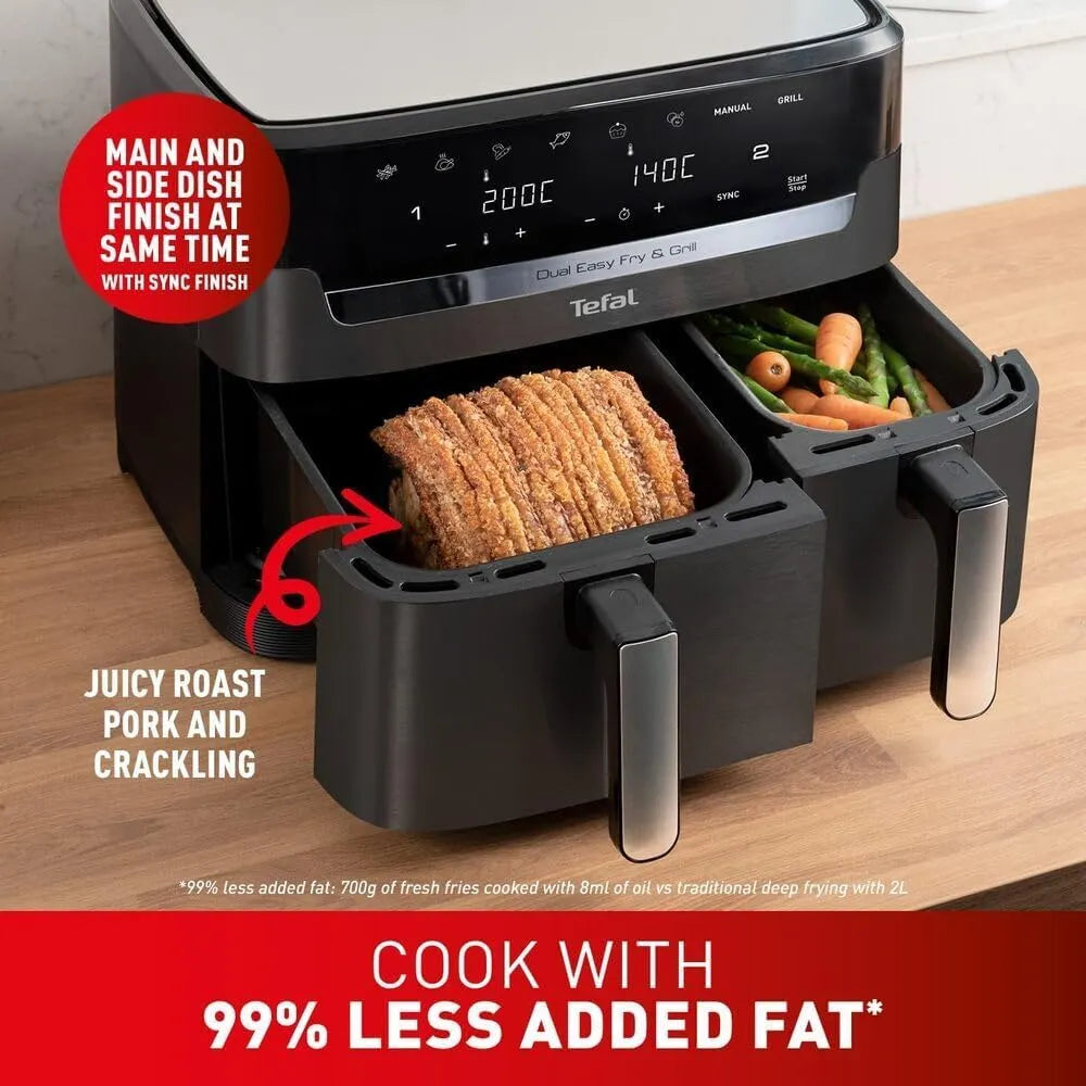Tefal Easy Fry Dual Zone Digital Air Fryer 8.3 L 8-in-1