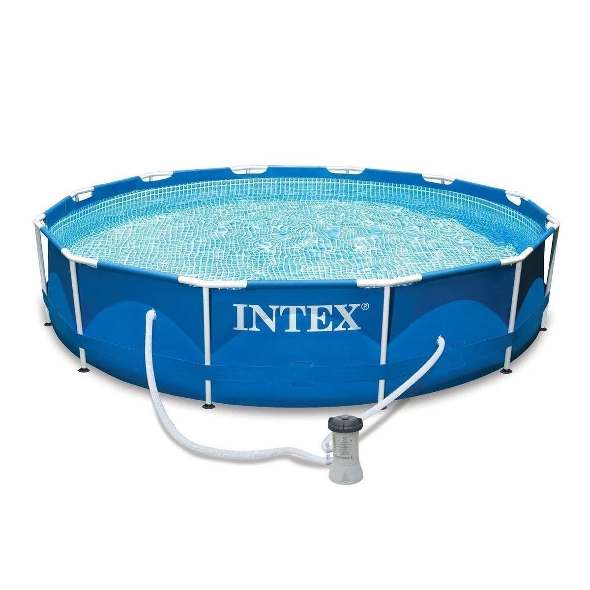 Intex 12’x30″ Swimming Pool w/ Pump, Maintenance Kit (2 Pack) & 12′ Pool Cover