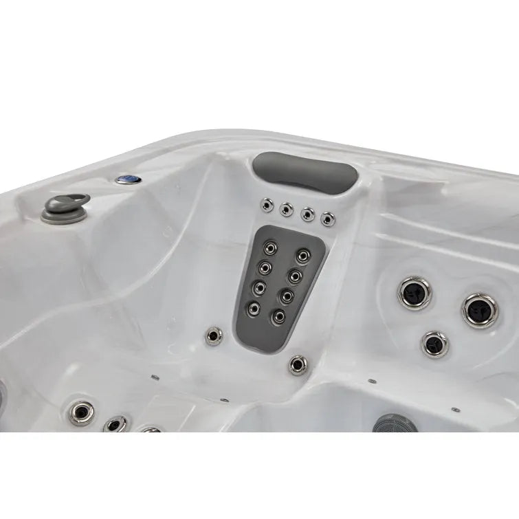 Luxury Spas 77 – Jet Acrylic Square Hot Tub with Ozonator in Gray