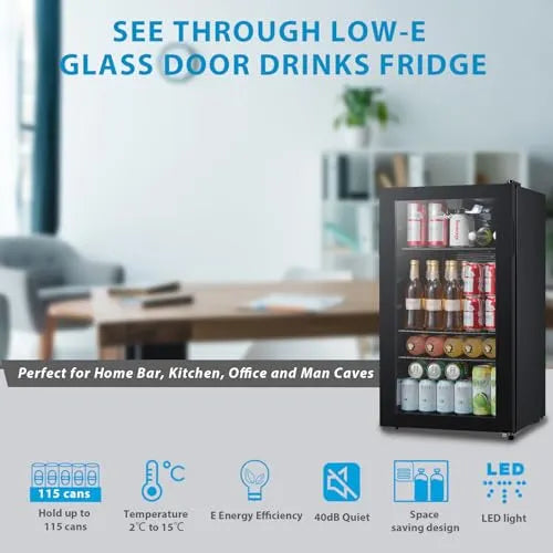 COMFEE' 93L Under Counter Beverage Fridge, Holds Up to 115 Cans