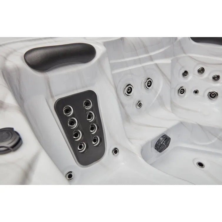 Luxury Spas 5 – Person 52 – Jet Acrylic Square Hot Tub with Ozonator in Gray