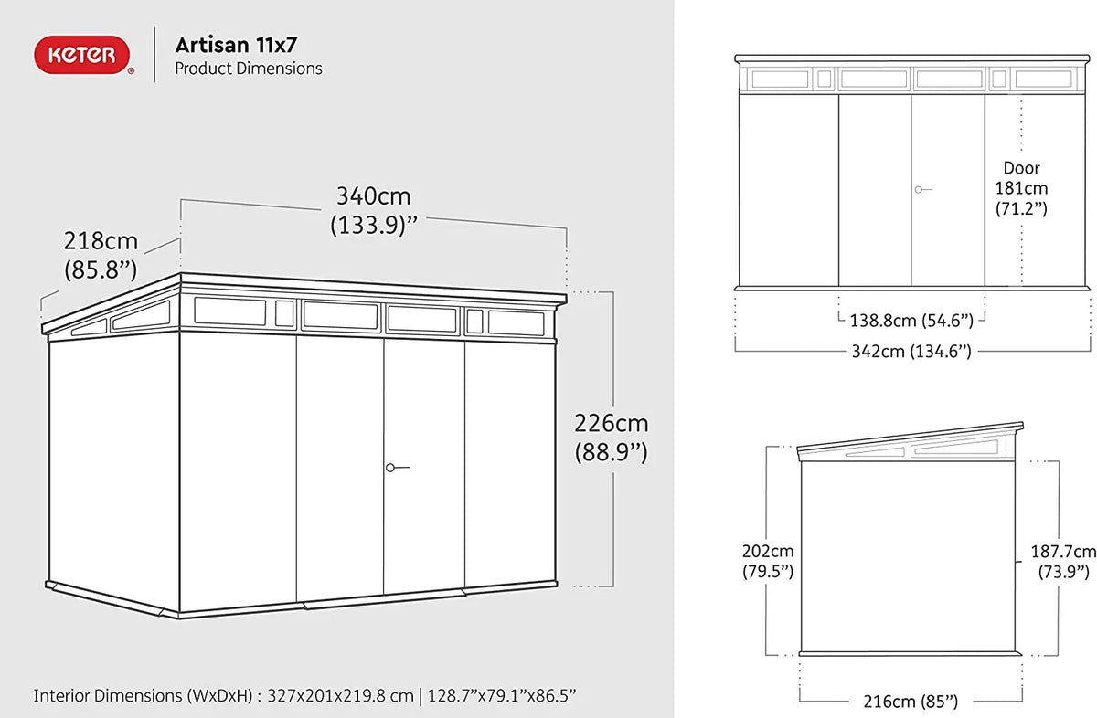 Keter Artisan Double Door Plastic Garden Shed