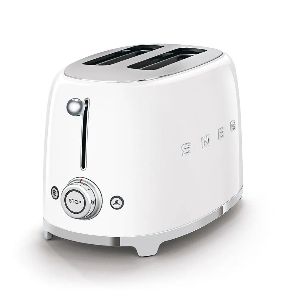 Smeg 1.7L Kettle and 2-Slice Toaster Set, Retro Style, White