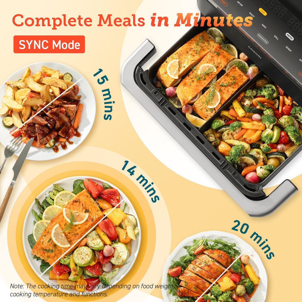 COSORI TwinFry Dual Air Fryer 10L Convertible 8-in-1
