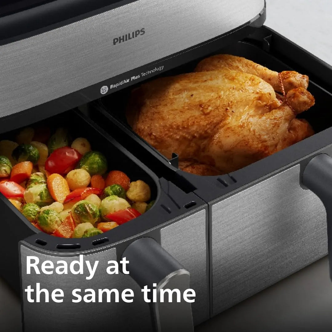 Philips 5000 Series Dual Basket Air Fryer with Steam 9L RapidAir Plus
