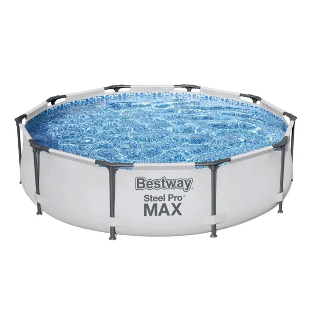 Bestway Steel Pro MAX 10’x30″ Round Above Ground Outdoor Swimming Pool with Pump