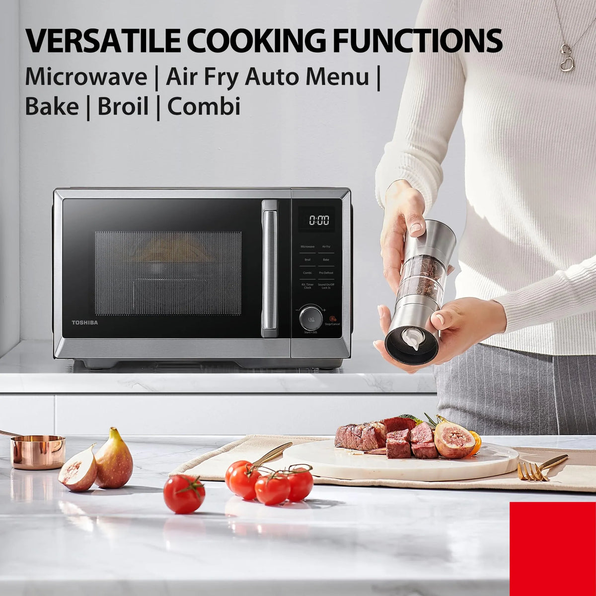 Toshiba 5-in-1 Air Fry Countertop Microwave Oven 26 L