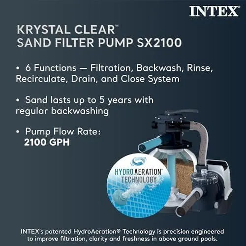 INTEX 26363EH Ultra XTR Deluxe Rectangular Above Ground Swimming Pool Set: 24ft x 12ft x 52in – Includes 2100 GPH Sand Filter Pump – Easy Assembly
