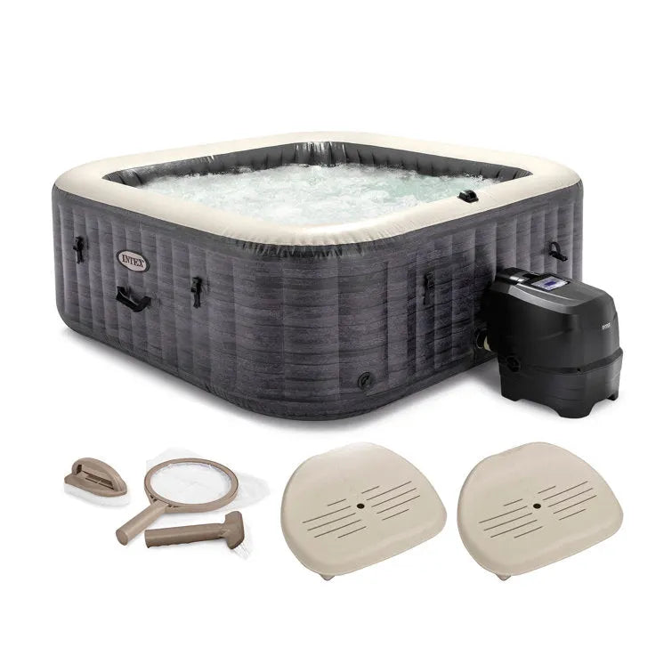 Intex 6 – Person 170 – Jet Square Inflatable Hot Tub in Gray