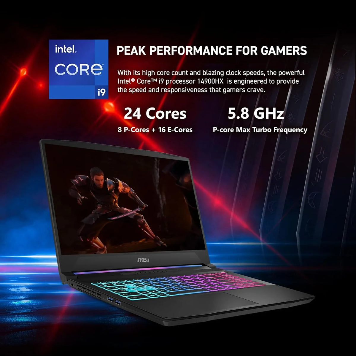 MSI Katana 15 HX 15.6β 165Hz QHD+ Gaming Laptop Intel Core i9-14900HX