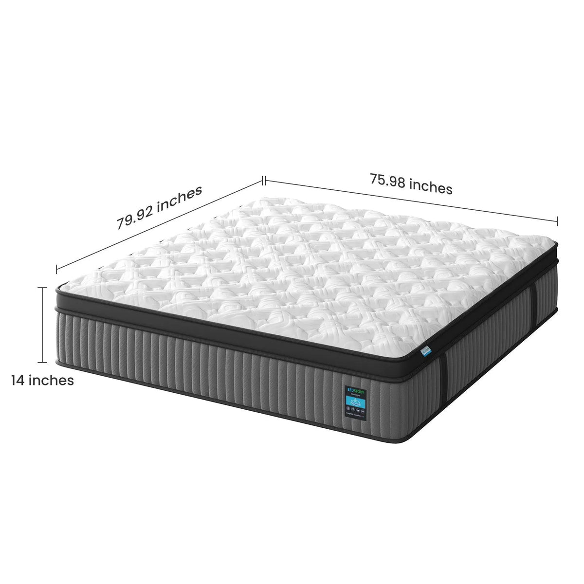 14″ King Hybrid Mattress, Memory Foam & Pocket Spring Bed