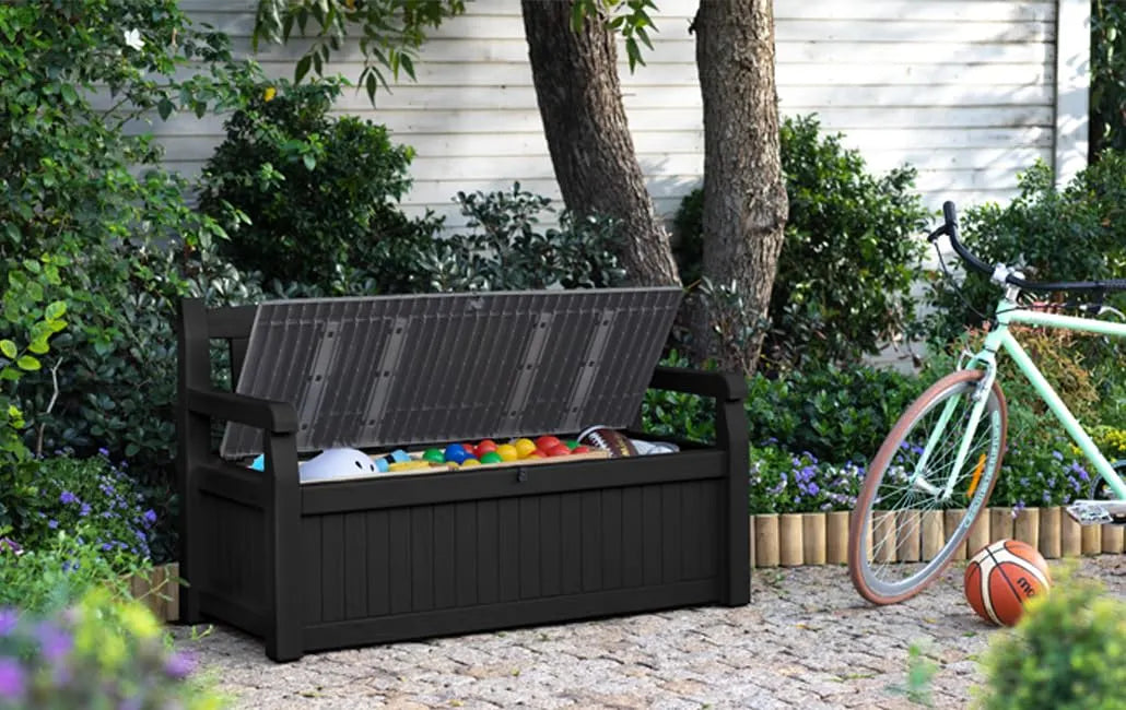 Keter Eden 265L Garden Storage Bench - Graphite/Light Grey