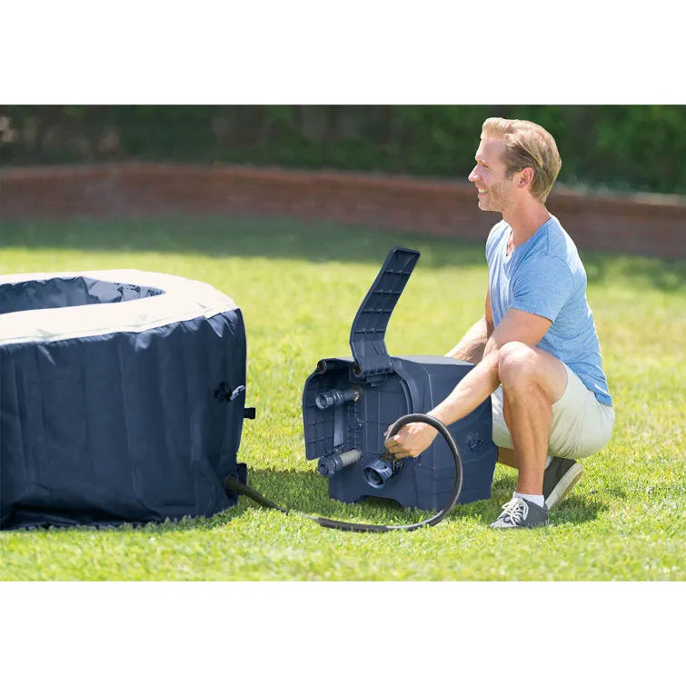 Intex 6 Person Pop Up Hot Tub Bundled W/ Purespa Slip-Resistant Seats (4 Pack)