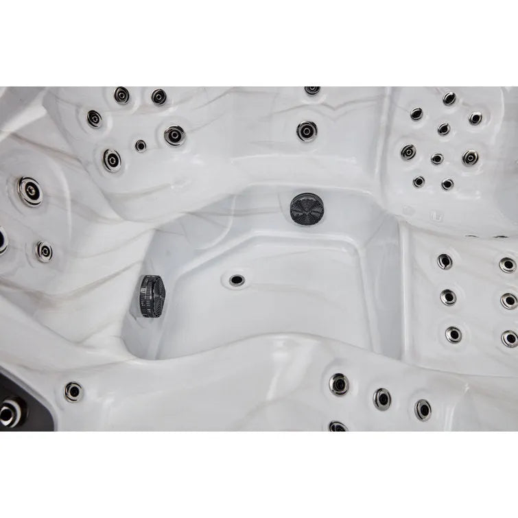 Luxury Spas 5 – Person 52 – Jet Acrylic Square Hot Tub with Ozonator in Gray