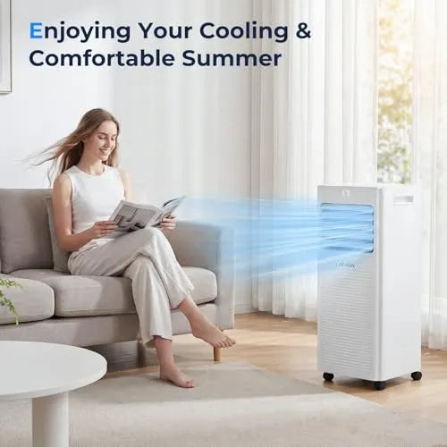 9000 BTU Portable Air Conditioner, 4-in-1 Cooling, Dehumidifier, Fan & Sleep Mode, Remote Control, 24-Hour Timer, Exhaust Hose Kit, Energy Class A