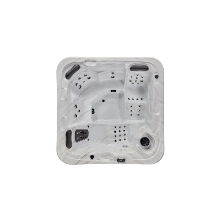 Luxury Spas 5 – Person 52 – Jet Acrylic Square Hot Tub with Ozonator in Gray